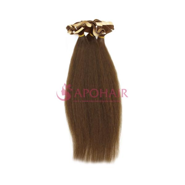Luxury Yaki Straight Light Color Flat-Tip Hair Extensions